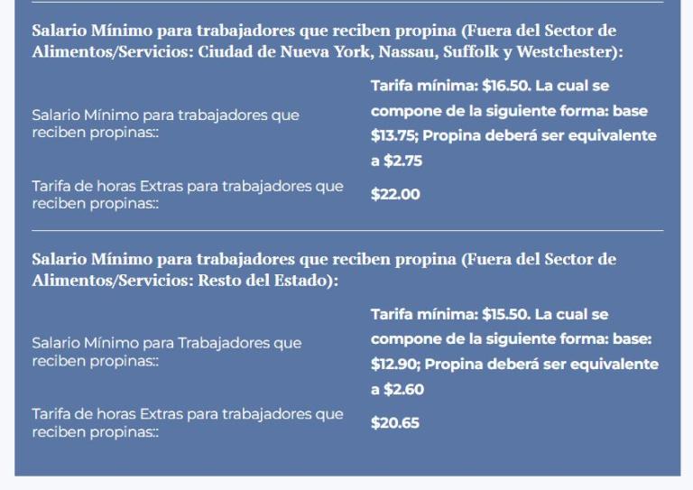Tarifas para Trabajadores que Reciben Propinas - Chart (2)