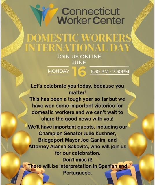 Connecticut Worker Center Domestic Workers Int'l Day Flyer