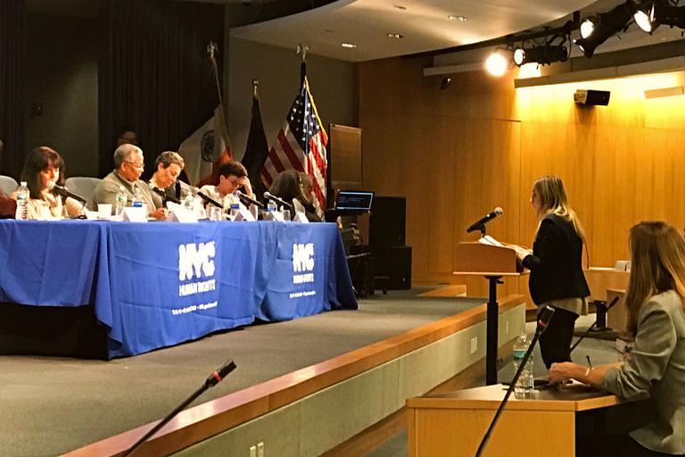 V&A’s Alanna Sakovits testifies at the New York City Commission on Human Rights Hearing on Pregnancy and Caregiver Discrimination